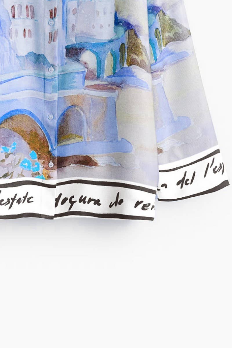 CWTSTL00926_TROPICAL PRINT LAPEL LOOSE BEACH SHIRT