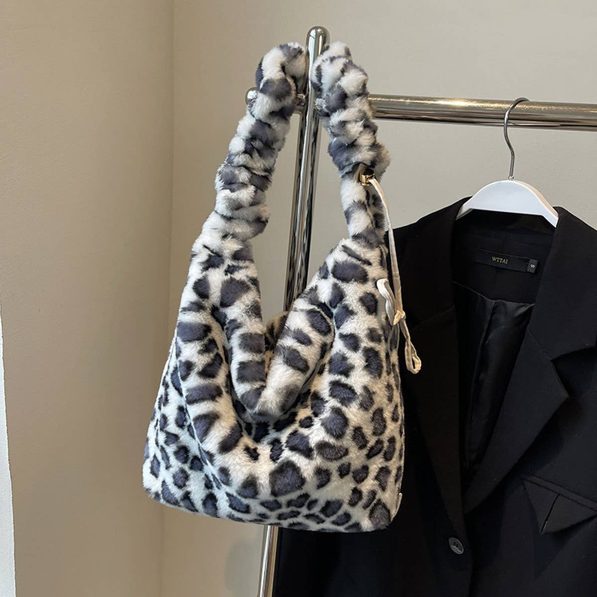 Fluffy Leopard Shoulder Bag Women Crossbody_CUAB00586