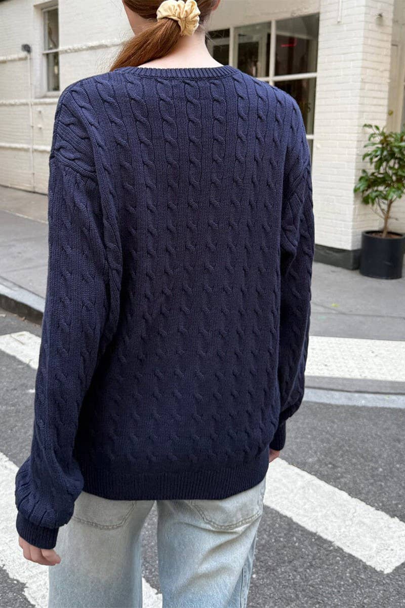 CWOSWL07512_SOLID COLOR LONG-SLEEVED BASE KNITTED SWEATER