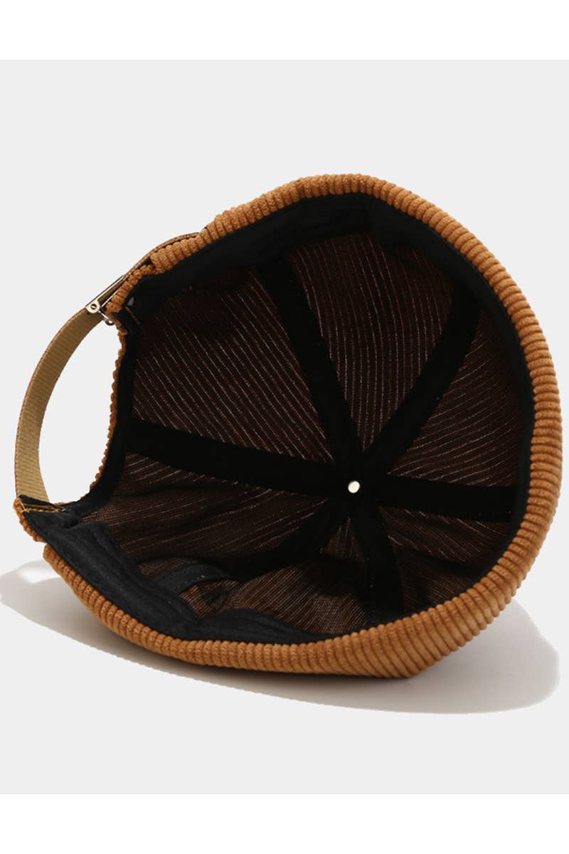 Solid color corduroy melon hat, hip-hop style CWAH0401