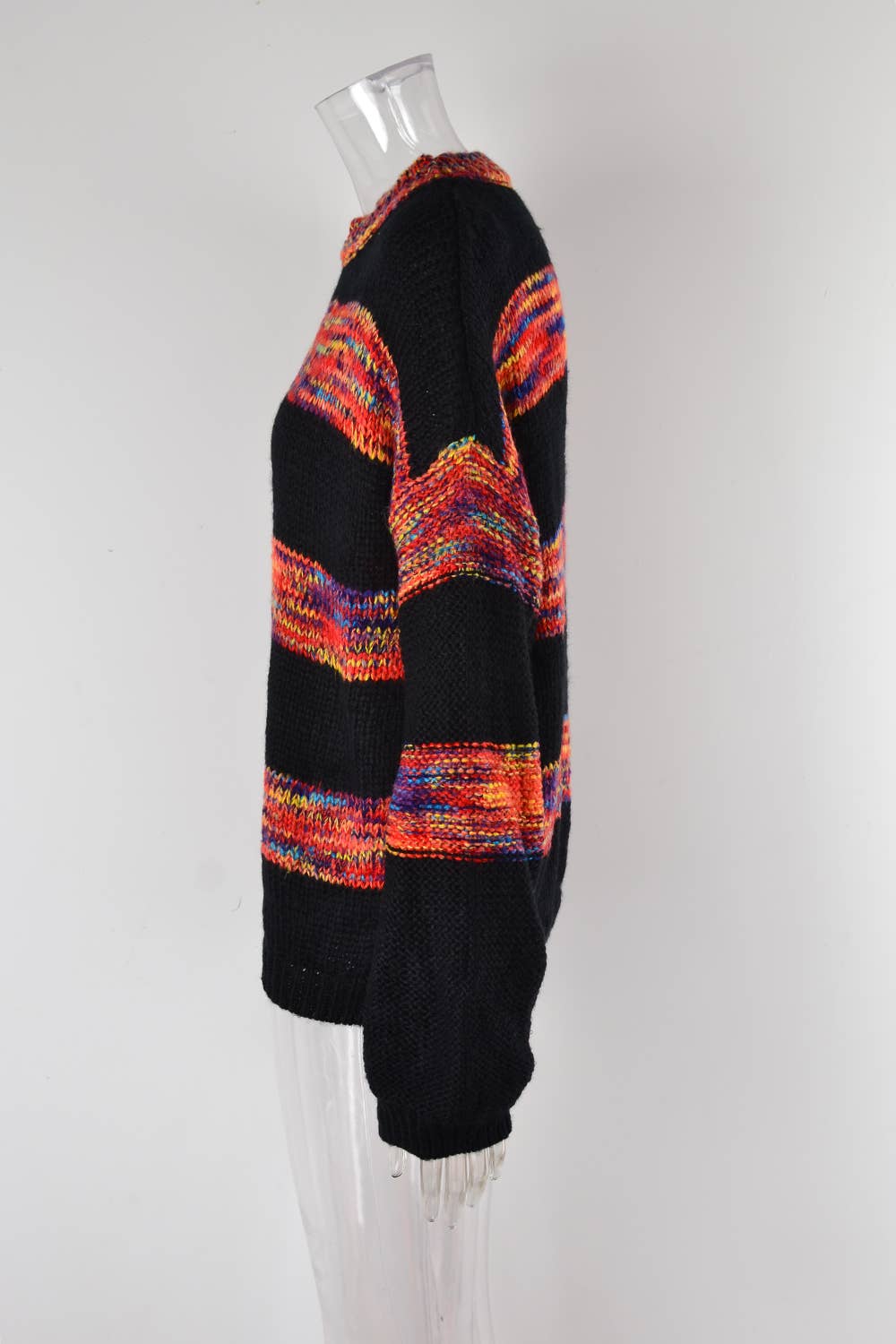 CREW NECK PULLOVER COLOR MATCHING SWEATER