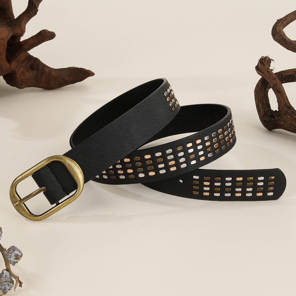 IRREGULAR CLAW NAIL rhinestone METAL BEAD BELT