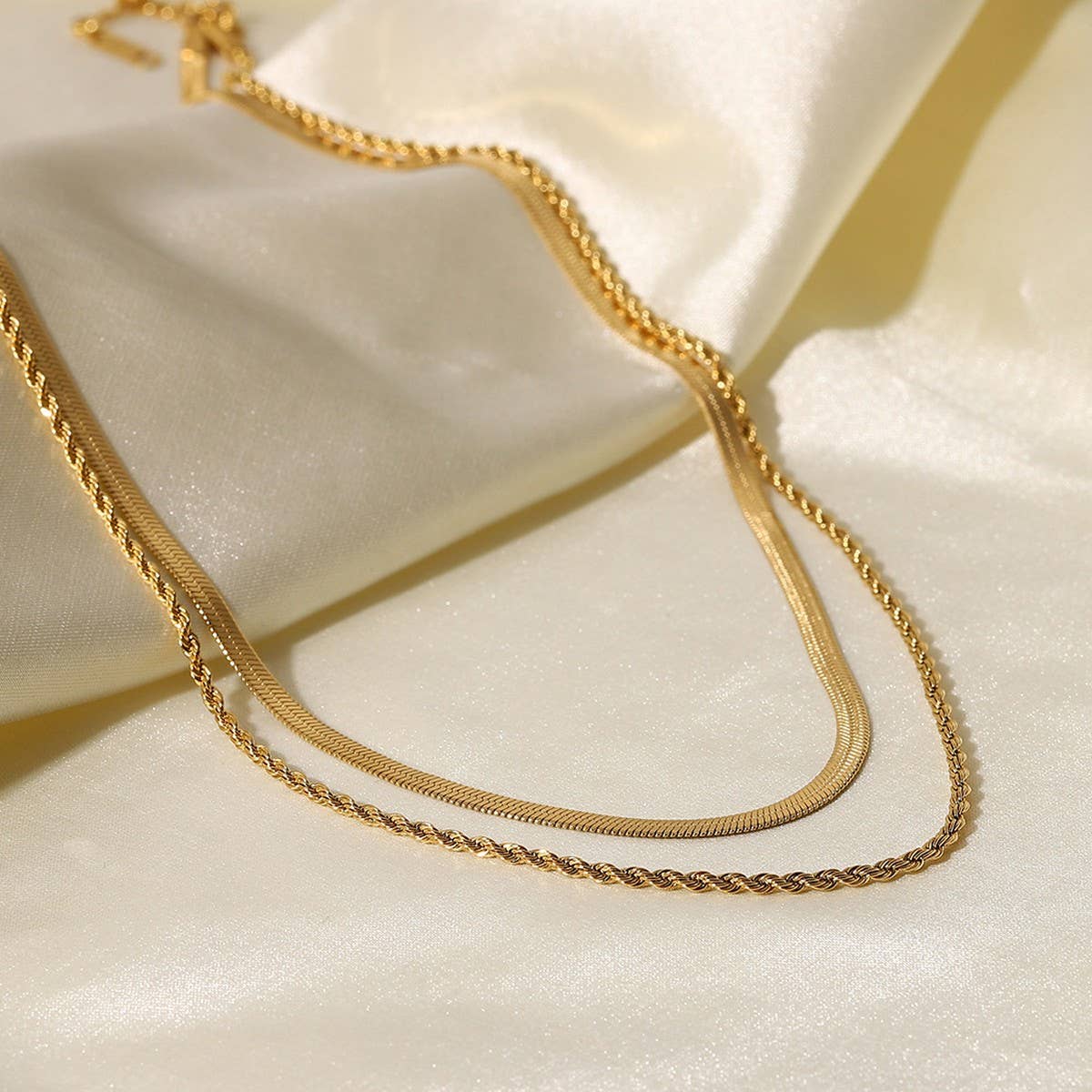 RETRO DOUBLE LAYER SNAKE CHAIN NECKLACE_CWAJE1420