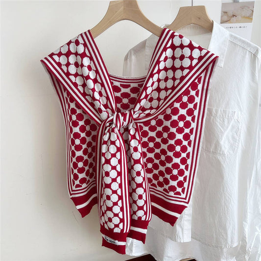 Floral Knit Shawl ? Light Cardigan Scarf for Women