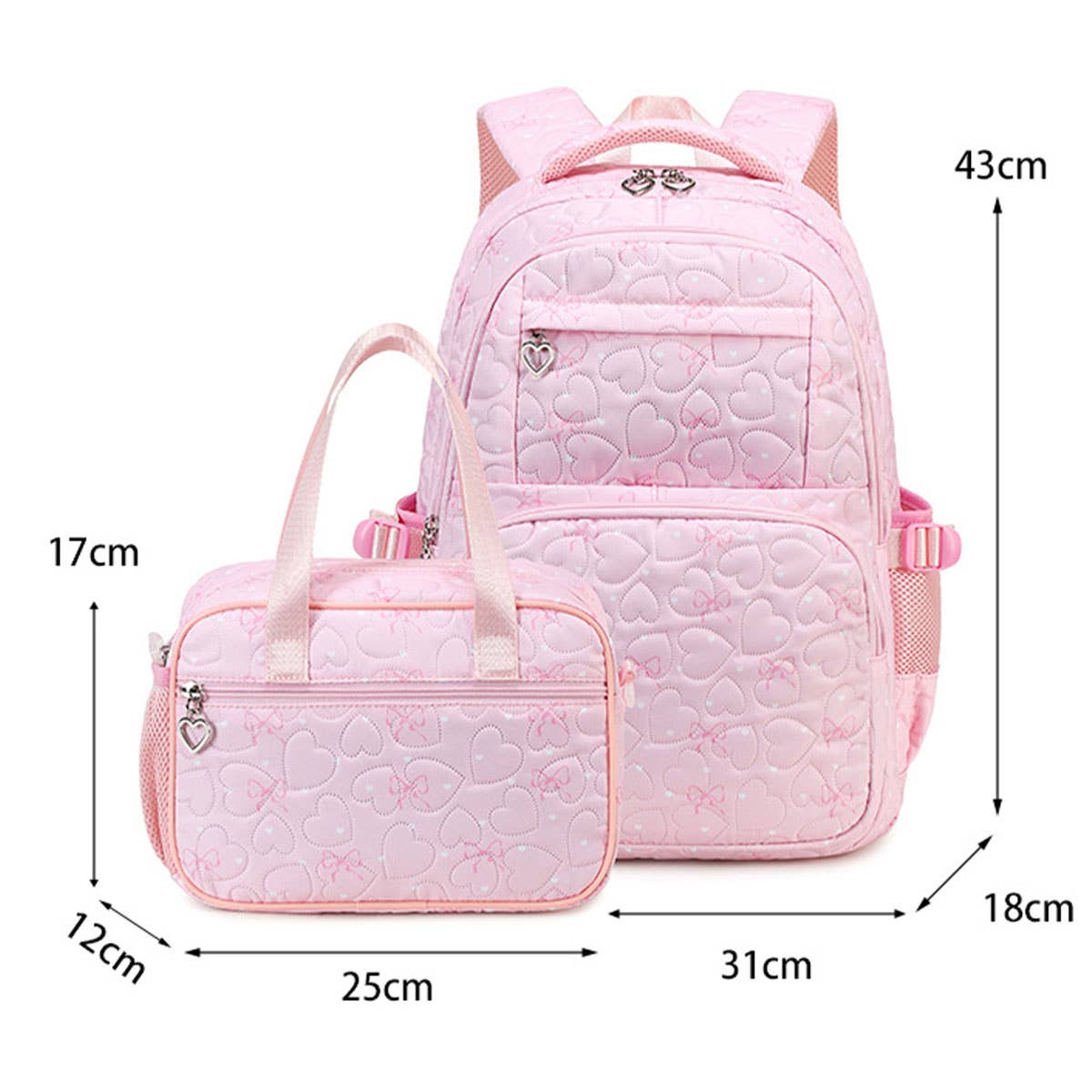Backpacks for School Girls?“Heart Print 2-Piece Set_CWAB5393