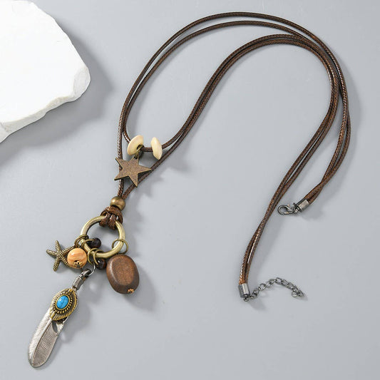 WOMEN'S FASHIONABLE LONG FEATHER NECKLACE