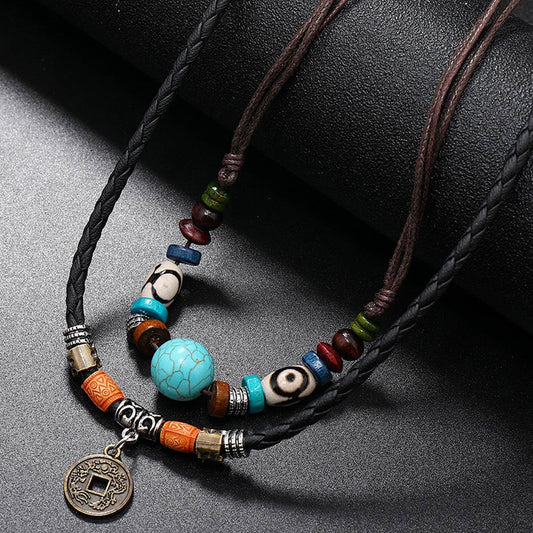 PERSONALIZED BRONZE COIN PENDANT MEN'S NECKLACE_CWMM4578