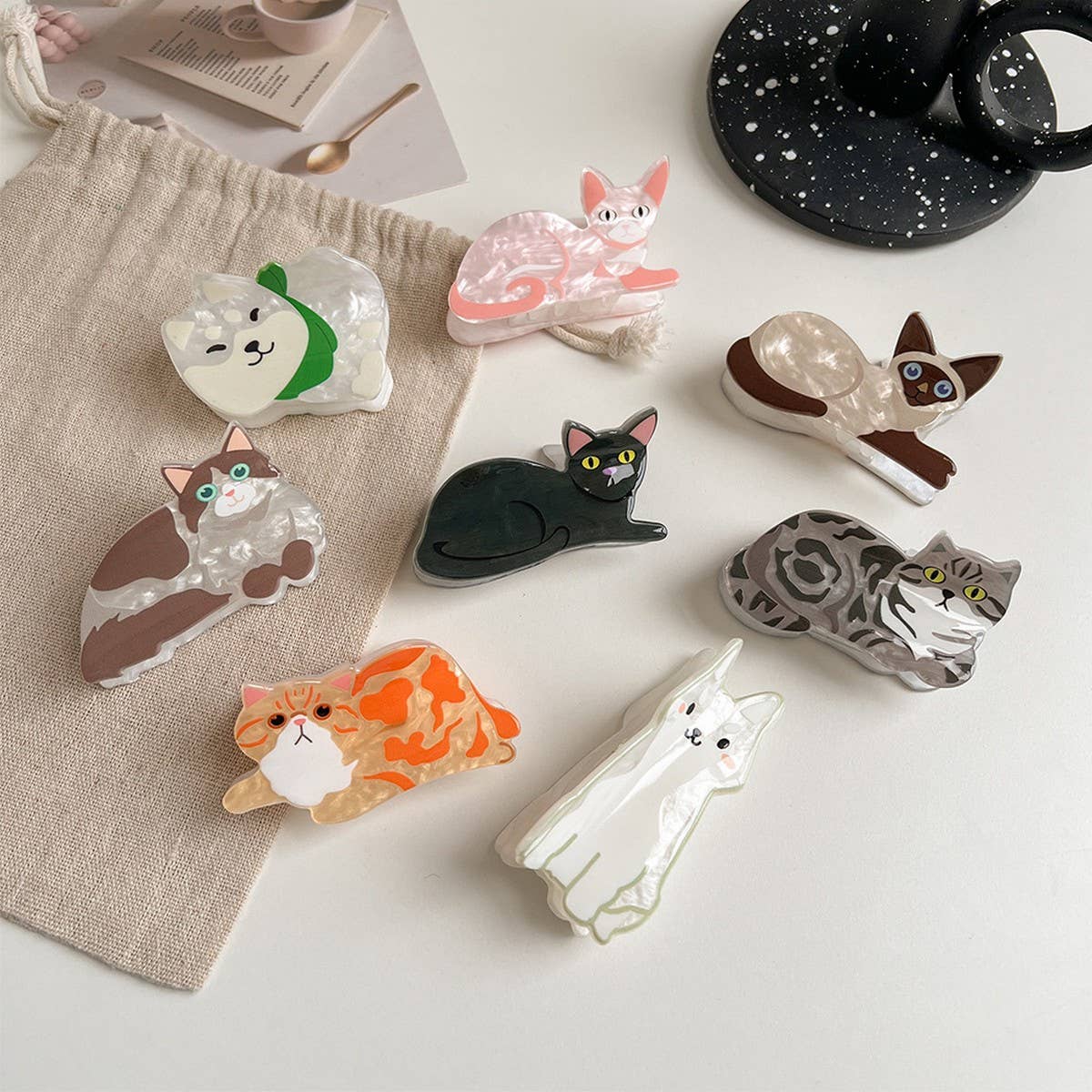 Cute Animal Hair Claw Cat & Dog Medium Shark Clip
