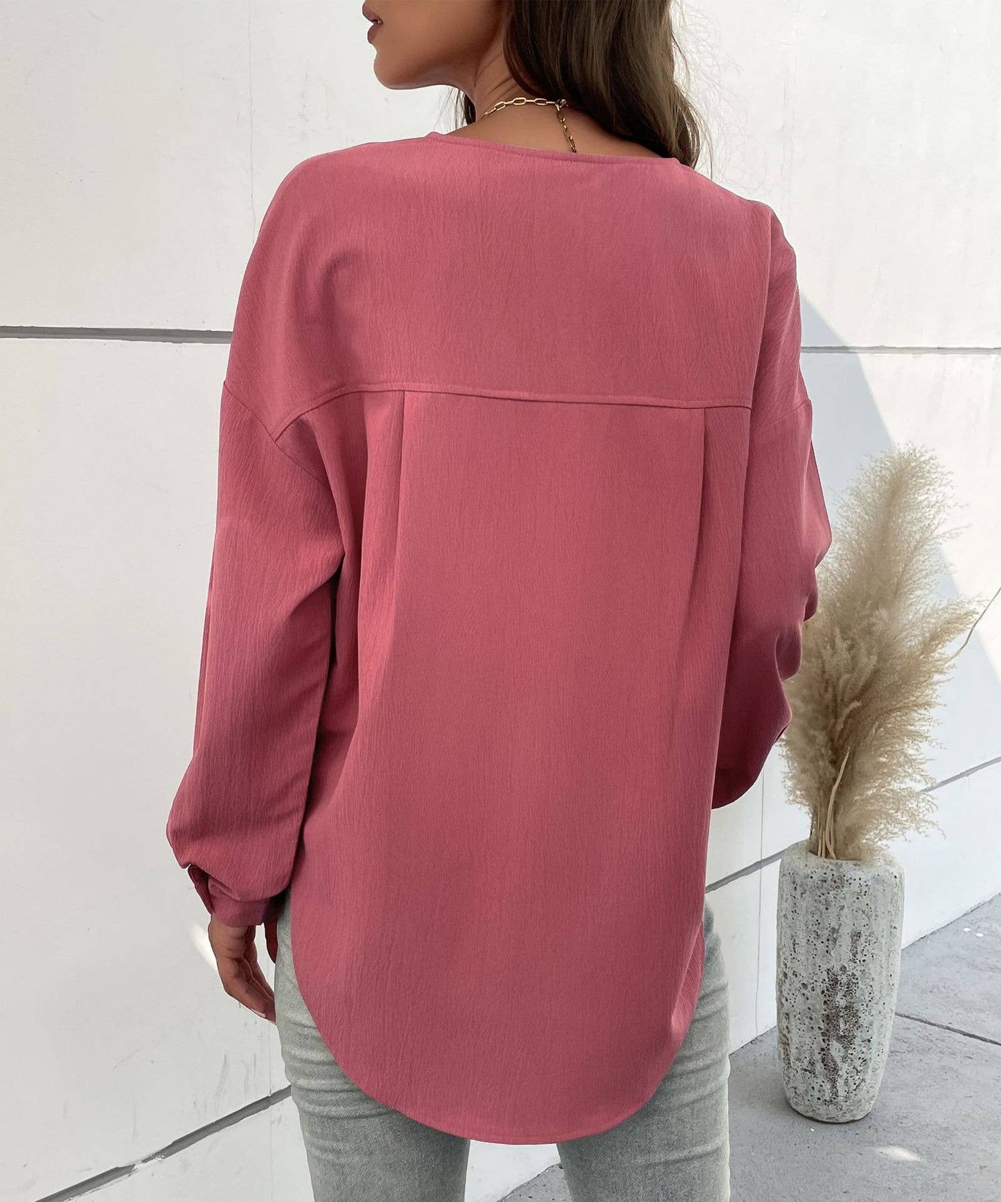 COMMUTER STYLE LONG SLEEVE DESIGN PULLOVER SHIRT