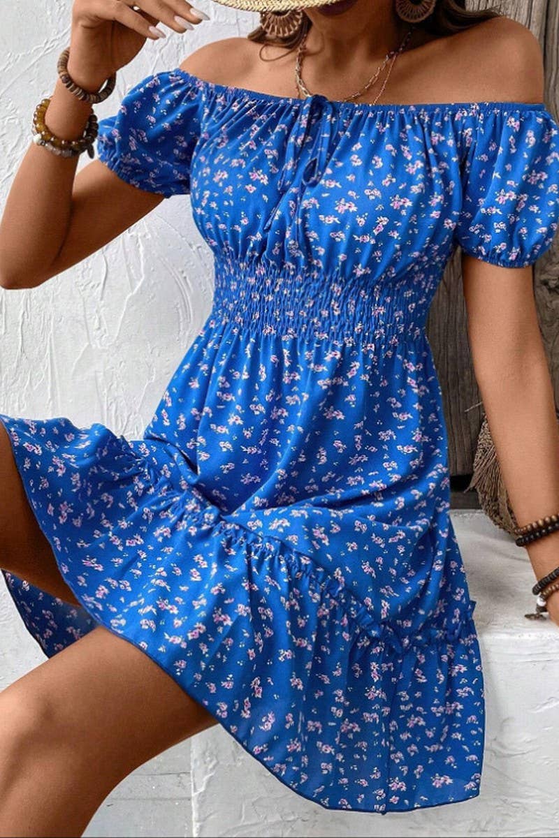 CWDSD10541_BACKLESS WAIST-CINCHING RUFFLED SUSPENDER DRESS