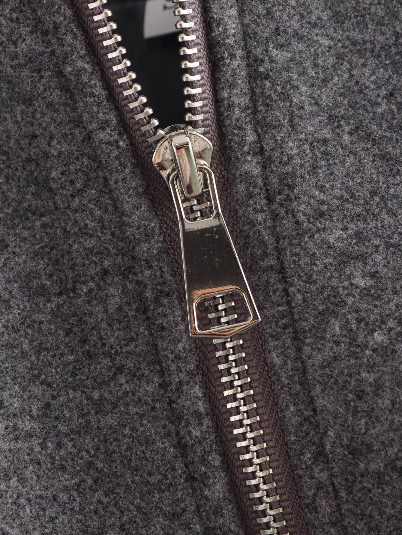 CREW NECK LONG SLEEVE WITH POCKET ZIPPER CARDIGAN