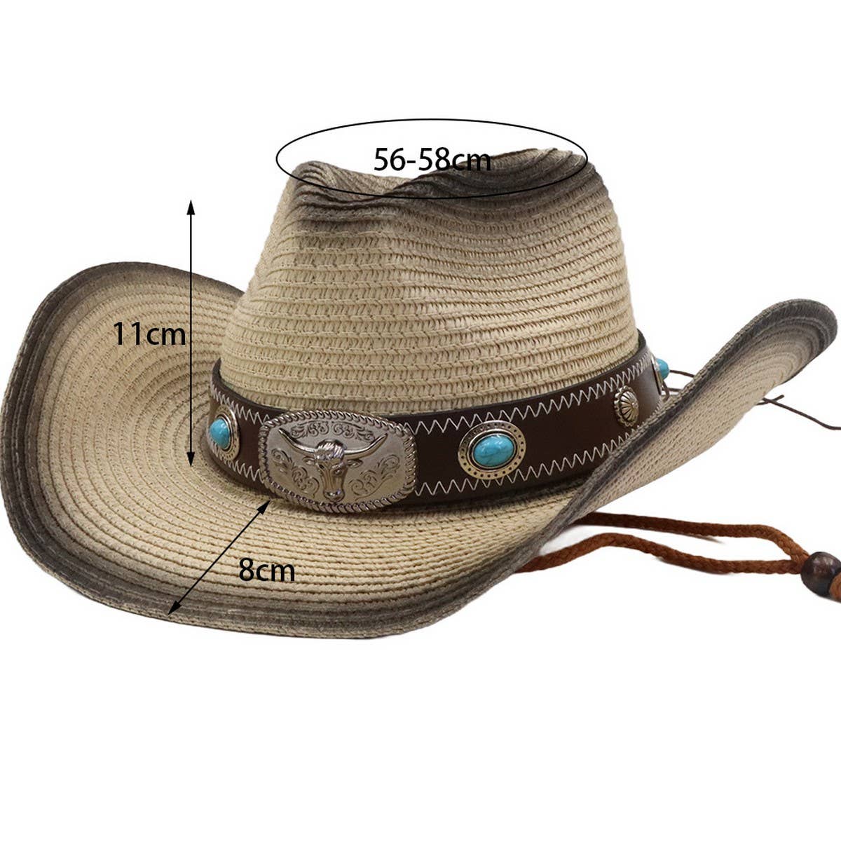 Unisex Spray-Painted Western Cowboy Beach Hat_CWAH04488