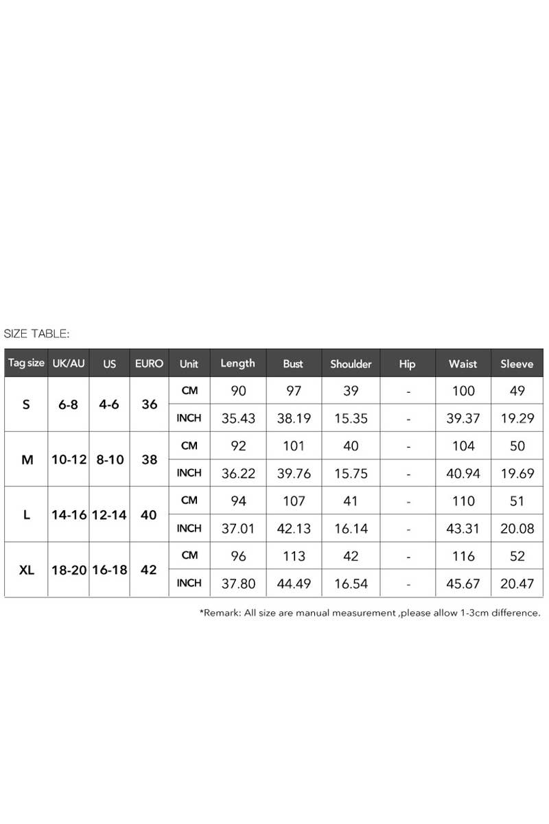 CWDSD10460_TEMPERAMENT CASUAL SOLID COLOR LONG-SLEEVED DRESS