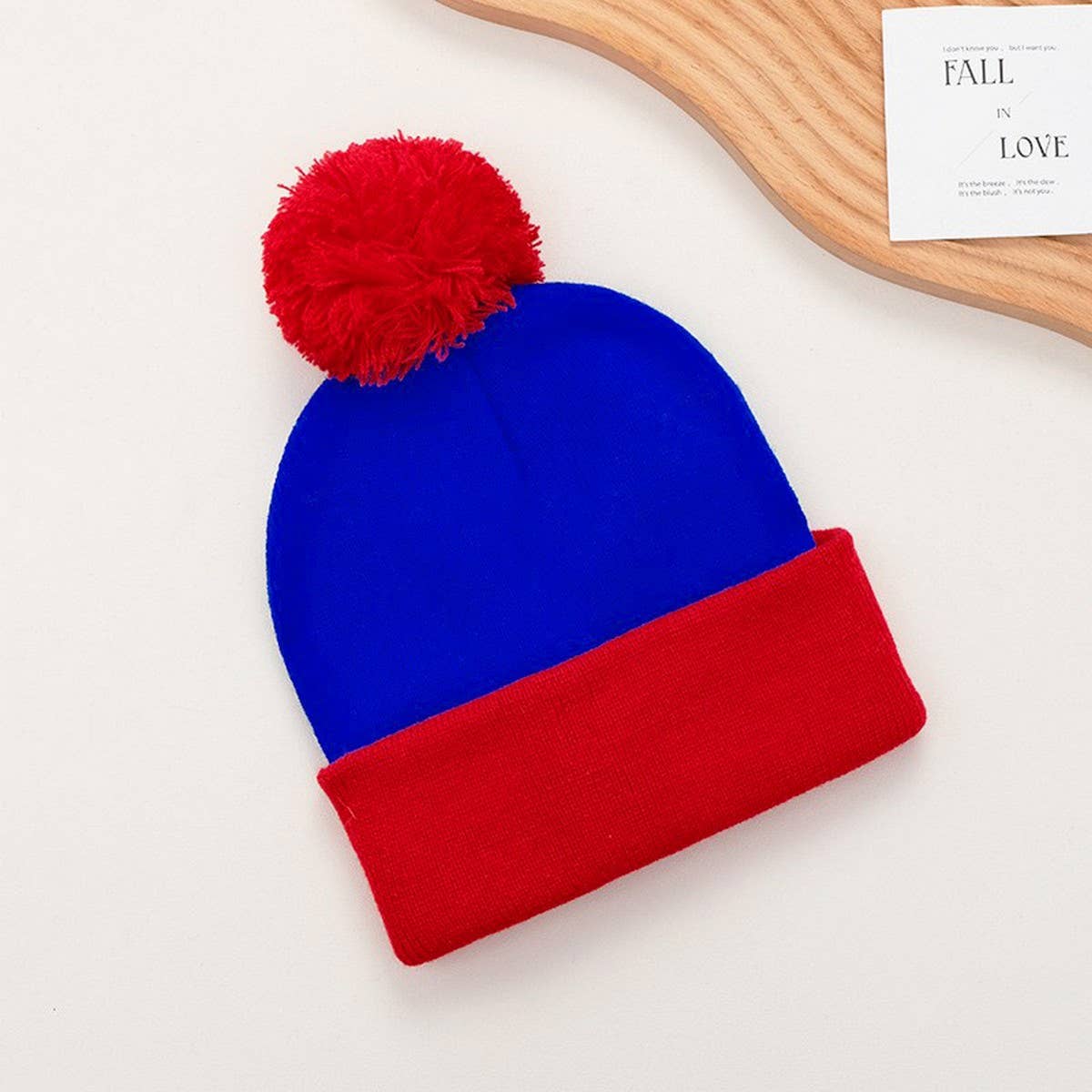 CWAH04339_CHRISTMAS STRIPED KNIT POM POM BEANIE HAT
