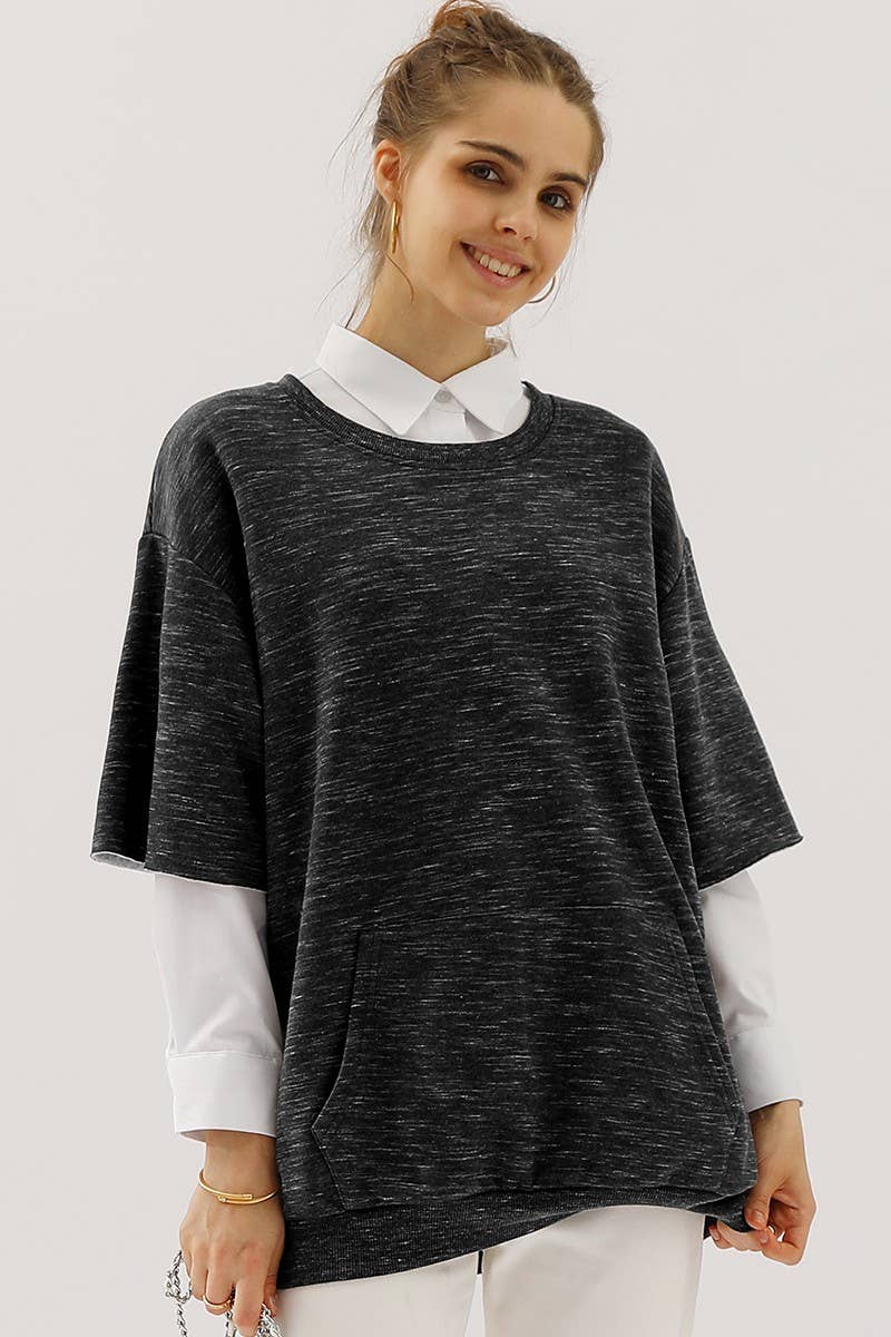 CWTTS560_OVERSIZED SWEATSHIRT WITH KANGAROO POCKET