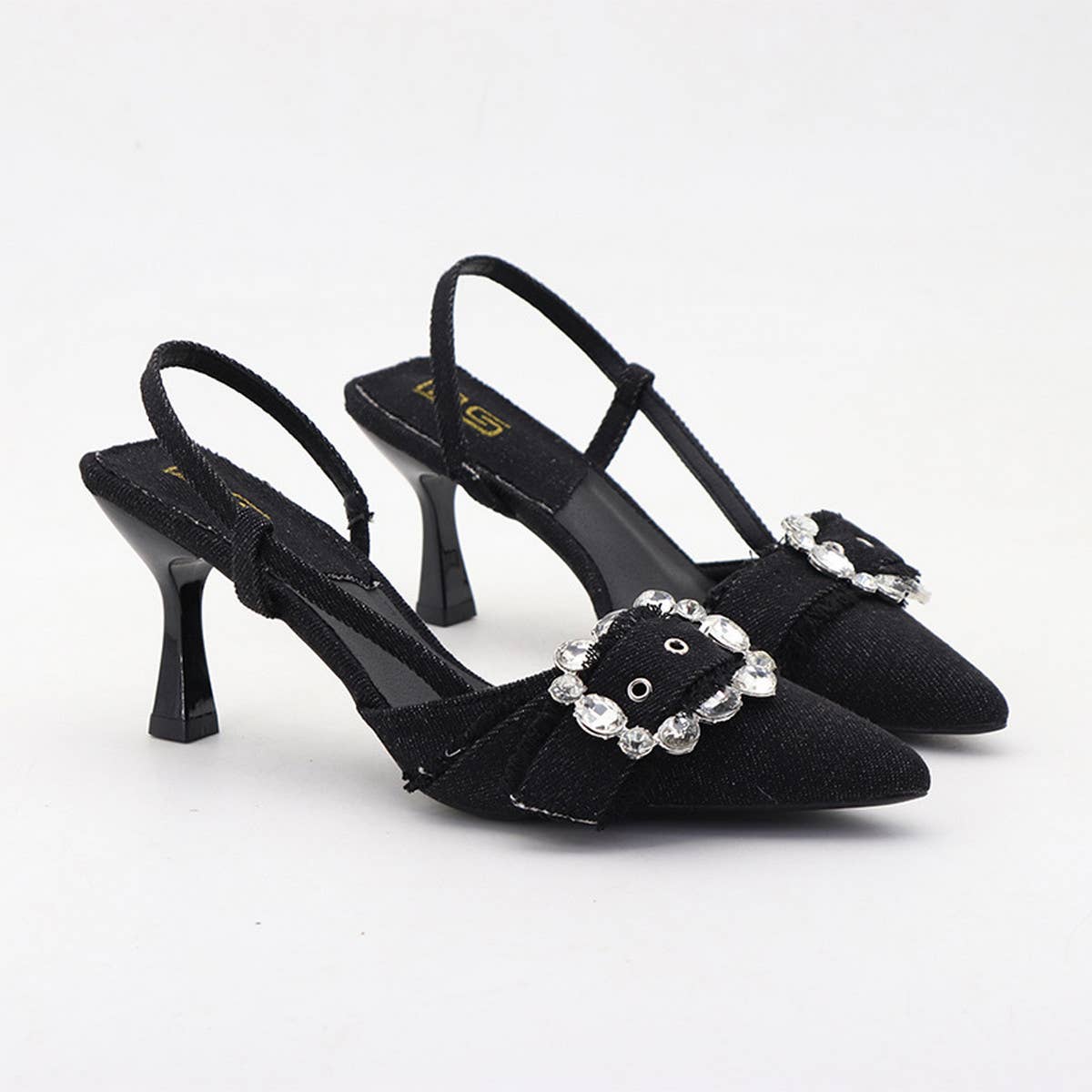 RHINESTONE POINTED TOE STILETTO HIGH HEELS