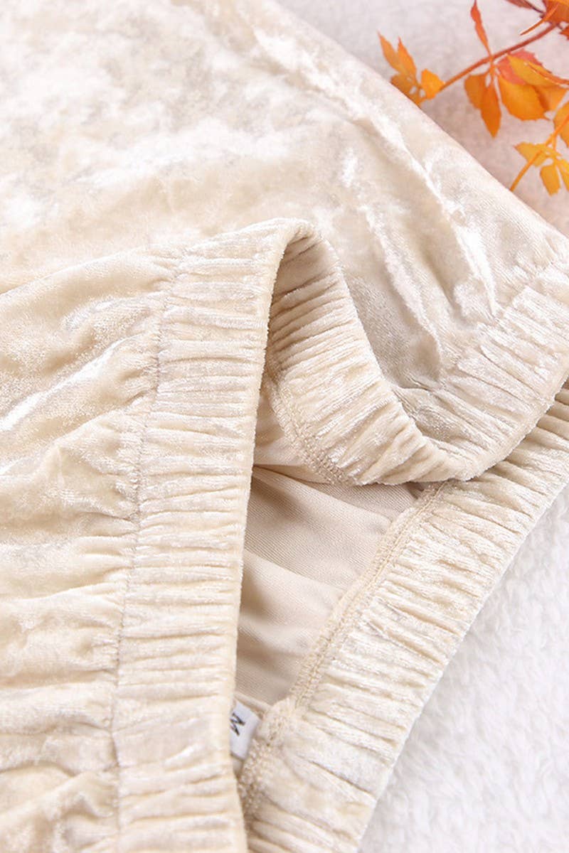 CWSPJ0086_SOLID COLOR LONG SLEEVED SHIRT PANTS PPAJAMAS SET