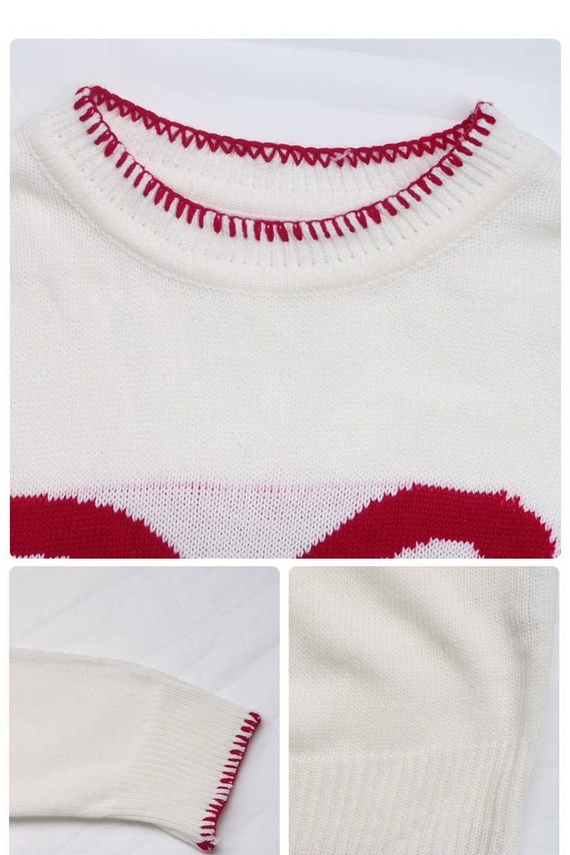 CWOSWL5070_LOOSE LONG SLEEVE CREWNECK CHRISTMAS SWEATER