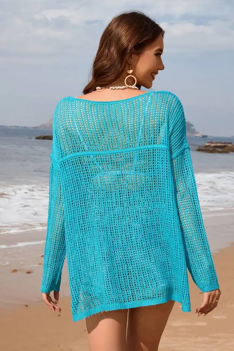 CWTTL1994_LONG SLEEVE FASHION HOLIDAY BIKINI BEACH COVER UP