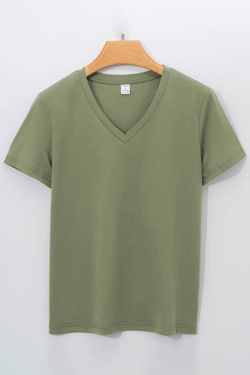 CWTBLS1789_SUMMER FASHION CASUAL WOMEN'S SOLID COLOR T-SHIRT