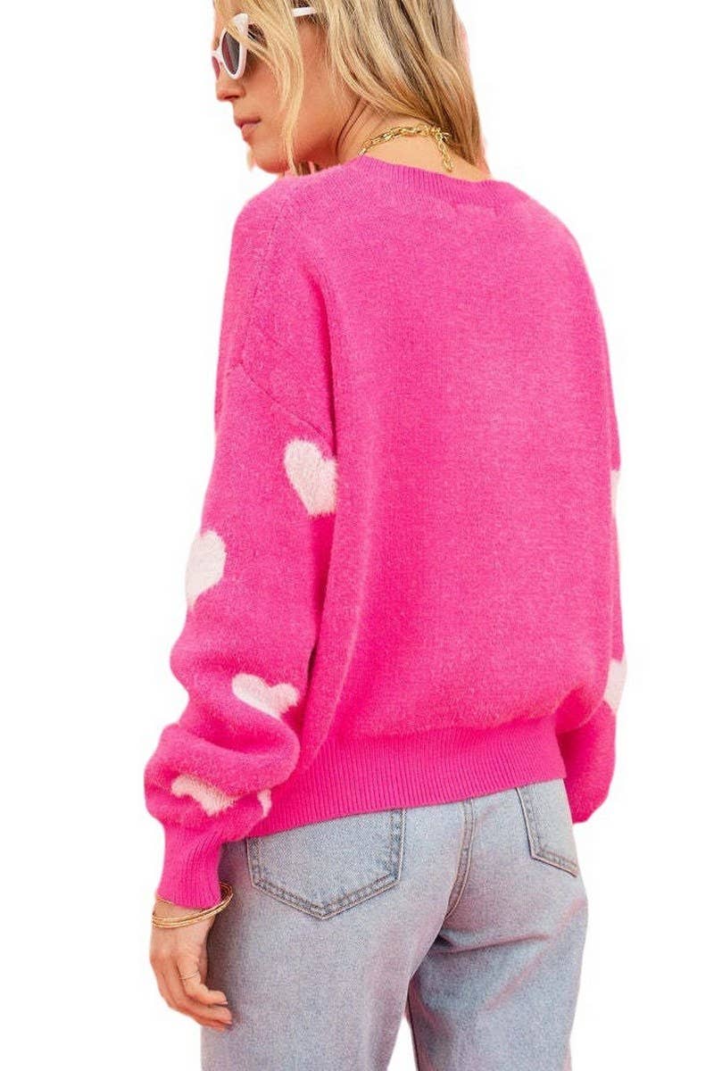 CWOSWL3142_HEART VALENTINE'S DAY PULLOVER KNIT SWEATER
