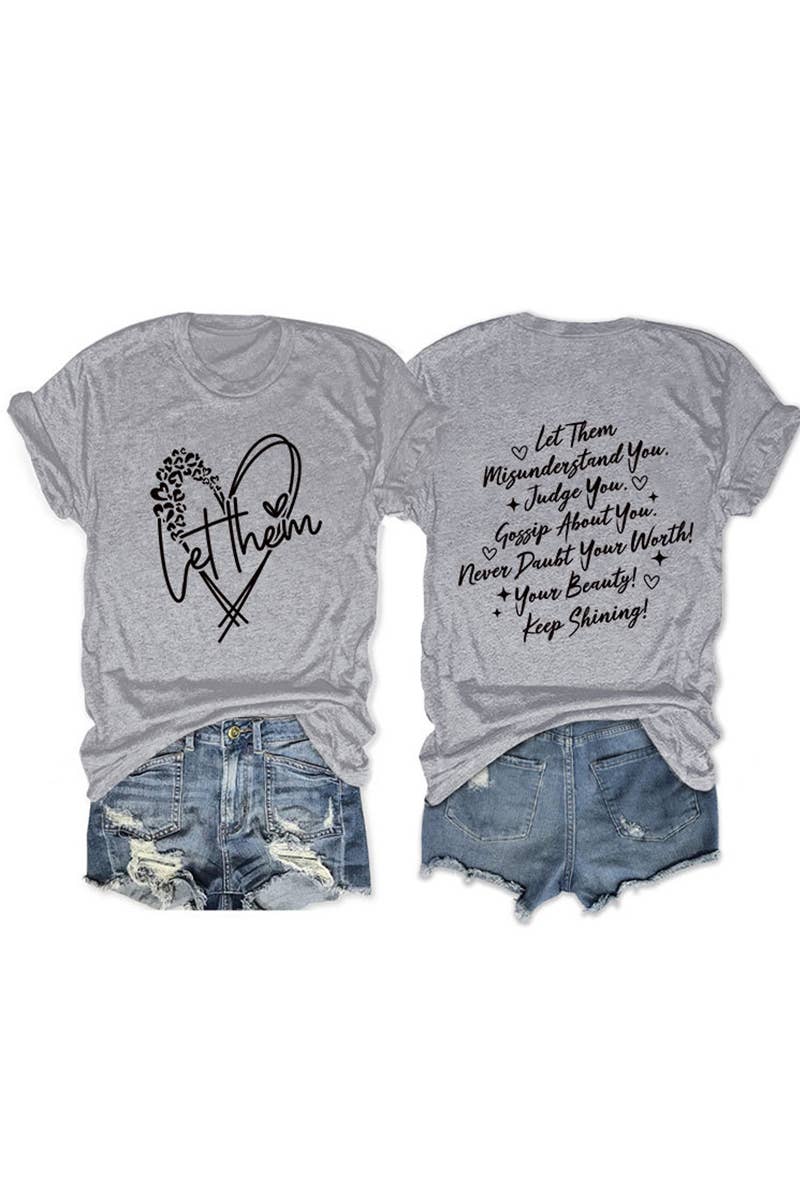 CWTTS1559_SUMMER NEW LETTER HEART PRINT CASUAL SHORT SLEEVES