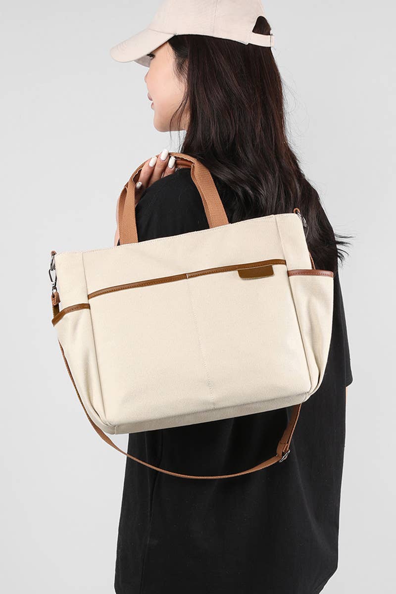 STORAGE POCKET LARGE CANVAS MESSENGER BAG_CUAB0099