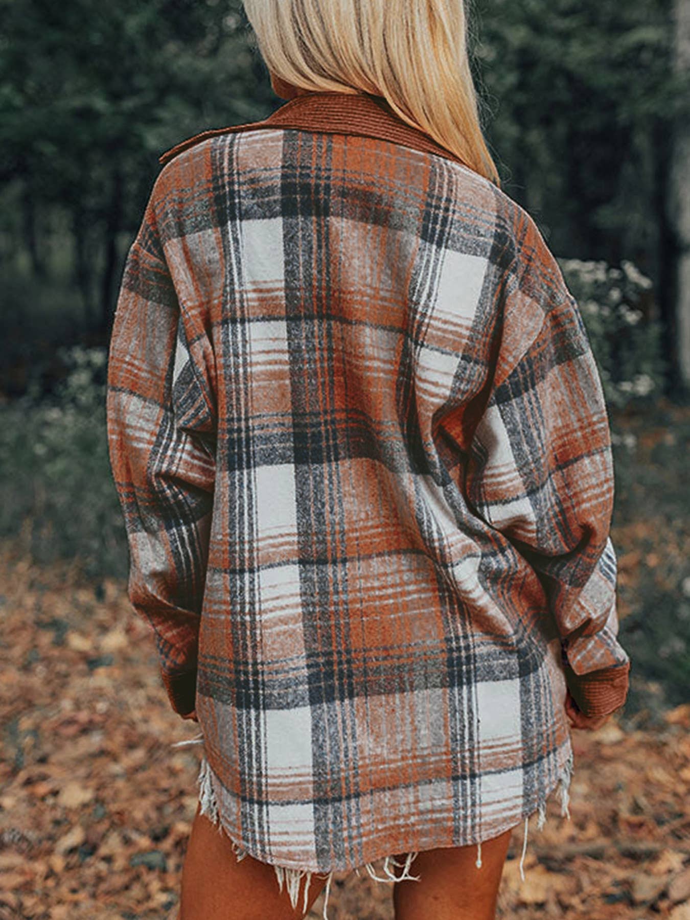 Corduroy patchwork casual high-grade shirt coat