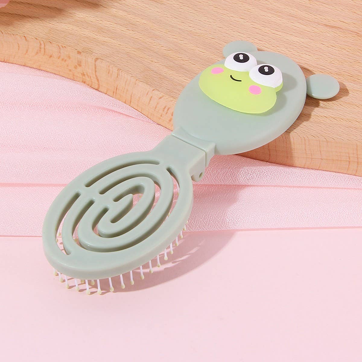 CWAHA3176_CARTOON CUTE MASSAGE FOLDING MIRROR COMB