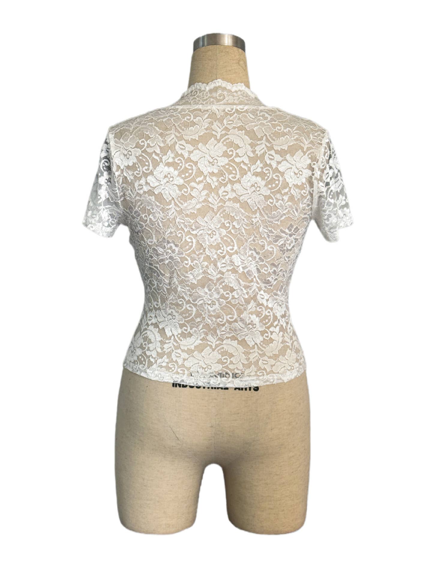 Elegant single-layer lace sexy style short top