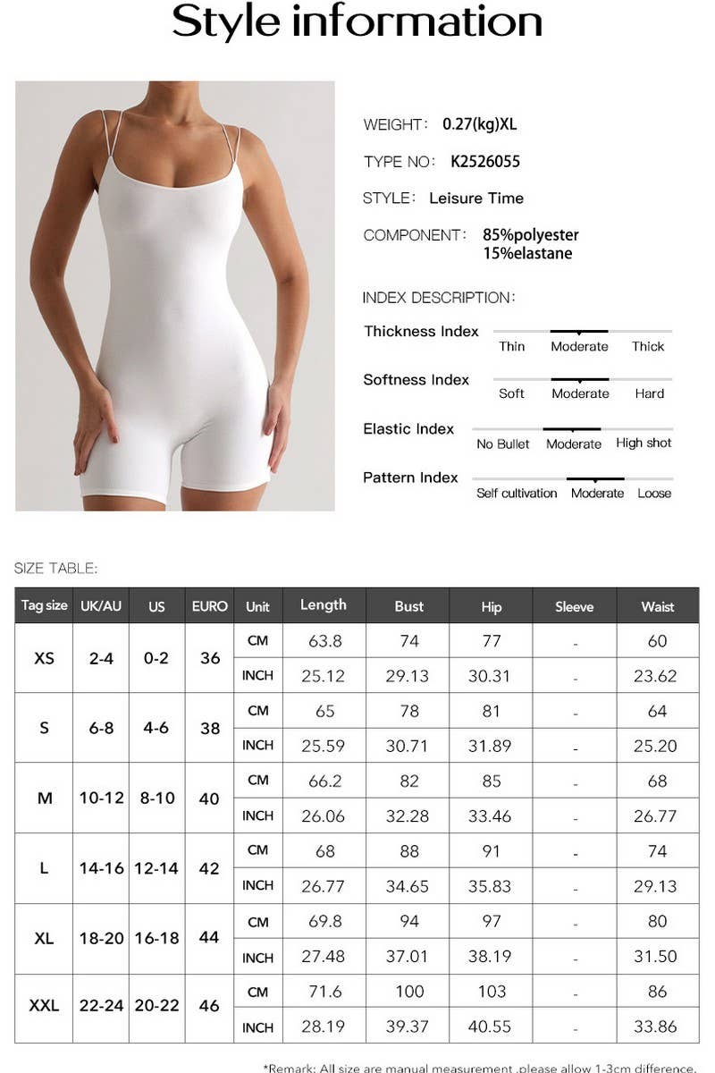CWSJS1580_SEXY SOLID COLOR SUSPENDER YOGA SUIT JUMPSUIT