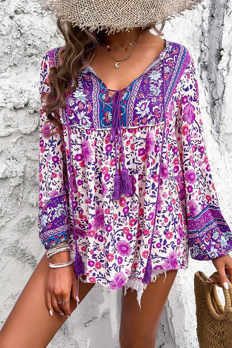 CWTBLL3609_SPRING AND SUMMER LEISURE VACATION PRINTED SHIRT