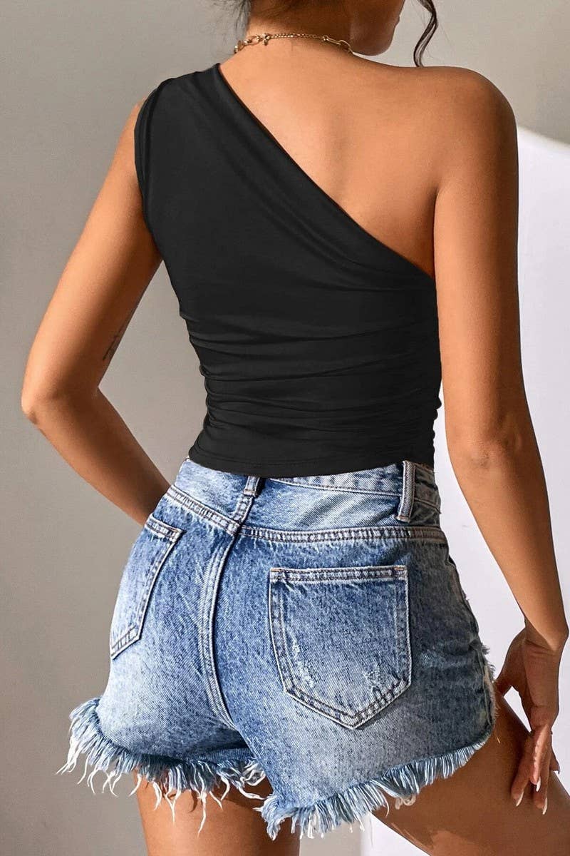 CWTBLSL0580_SLIM FIT IRREGULAR OFF-SHOULDER TANK TOP