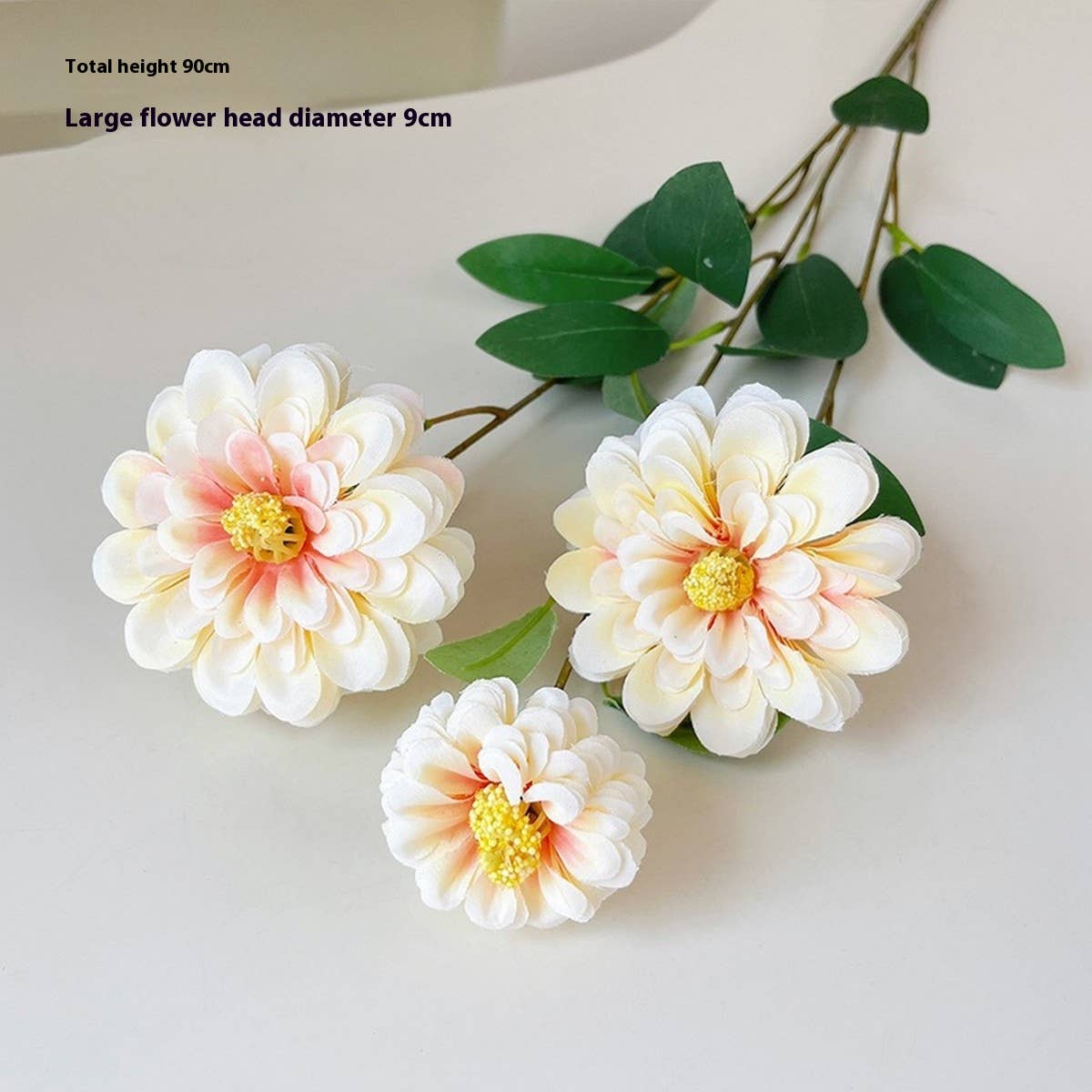 Faux Long-Stem Marigold Peony Flower for Decor