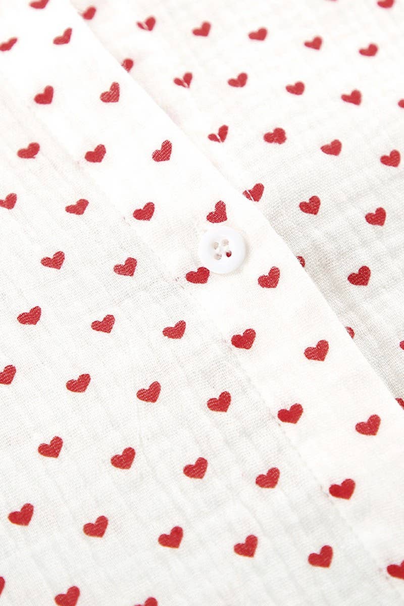 CWSPJ0069_LONG SLEEVED SHIRT WITH BUTTONS SHORTS PAJAMAS SET