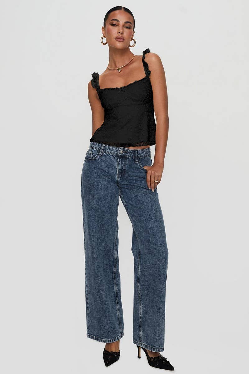 CWTTK0934_SOLID COLOR SEXY LACE PANEL CAMI TOP