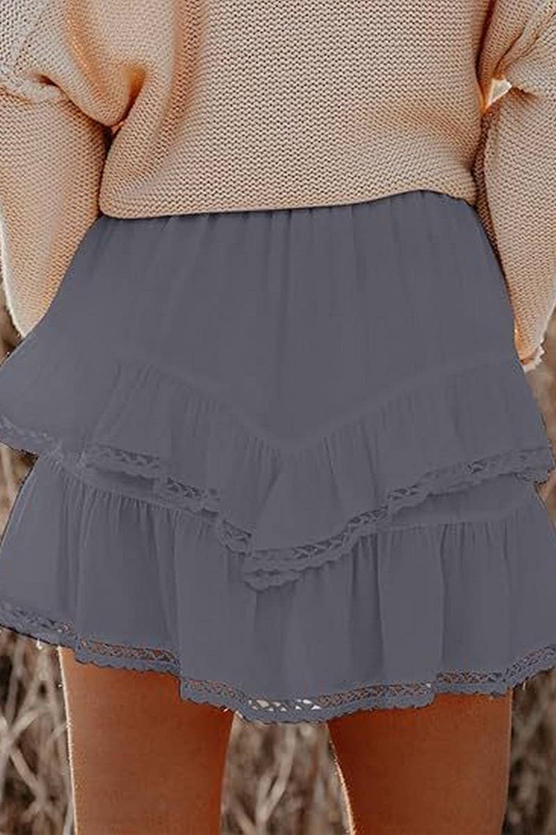 CWBSS0455_HIGH WAIST LAYERED RUFFLE MINI SKIRT
