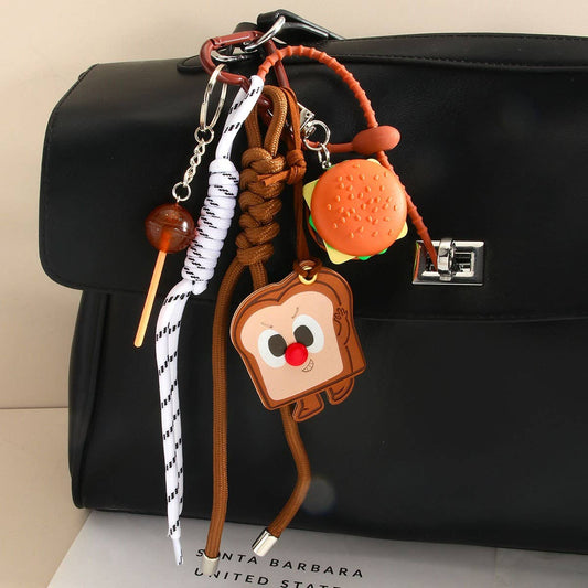 Creative Toast & Candy Braided Rope Keychain