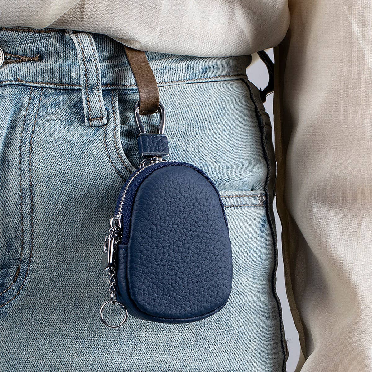 Small Leather Key Organizer Coin Wallet_CUAB00366
