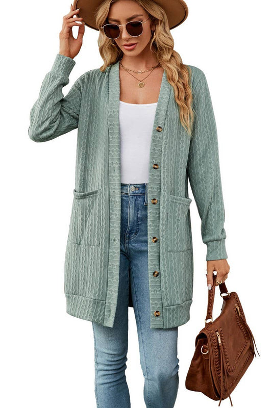 CWOCAL2260_AUTUMN AND WINTER SOLID COLOR LOOSE CARDIGAN