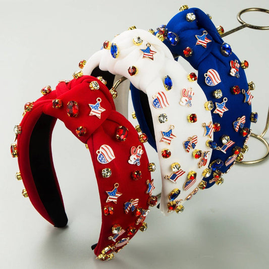 INDEPENDENCE DAY FLAG DIAMOND HEADBAND_CWAHA1261