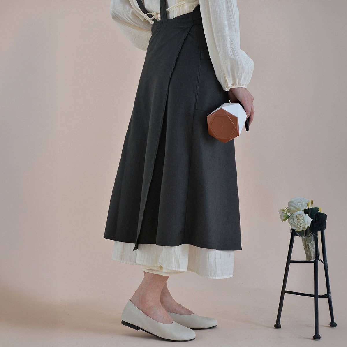 French Dress Style Linen Aprons with pockets