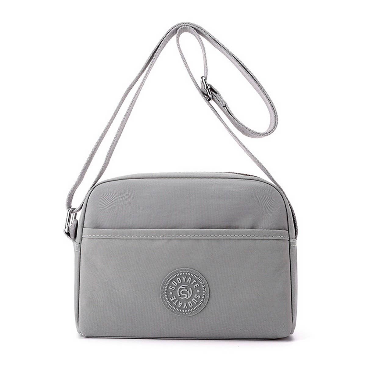 LIGHTWEIGHT SOLID NYLON CROSSBODY SHOULDER BAG