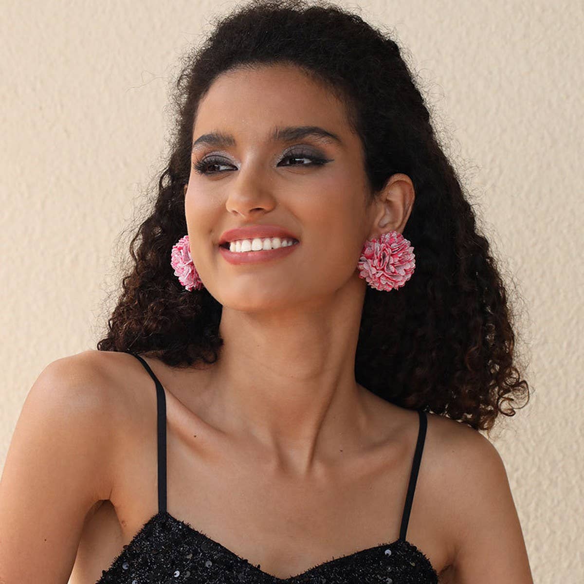 Vintage Rose Fabric Stud Earrings ? Handmade Chic