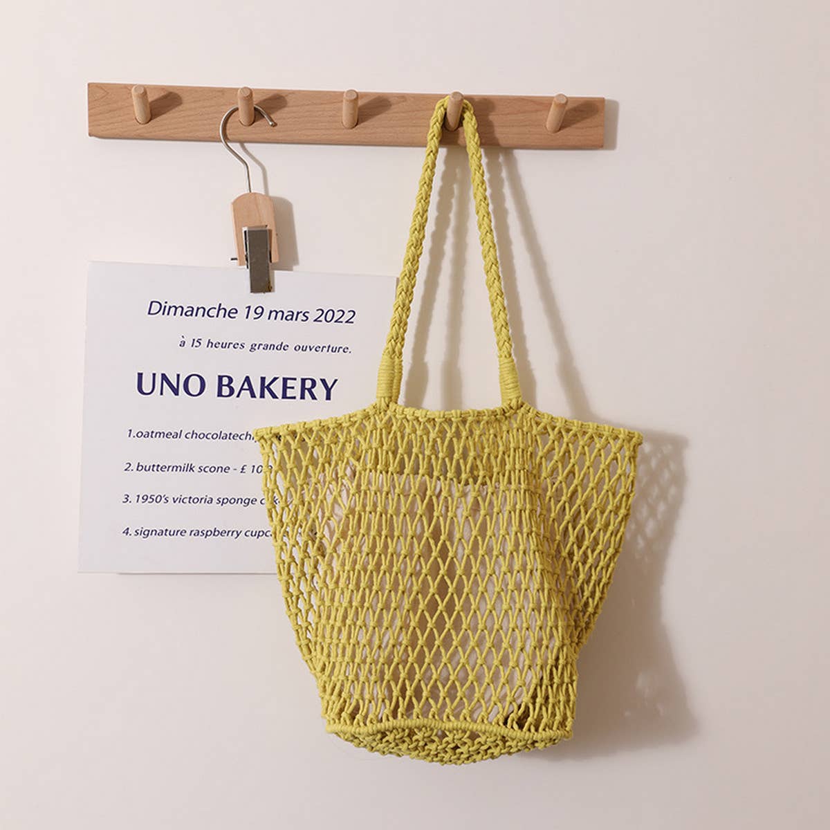 SIMPLE MESH ONE-SHOULDER BEACH STRAW BAG_CWAB1884