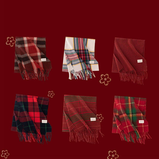 CWASC2723_CHRISTMAS PLAID ATMOSPHERE WARM SCARF