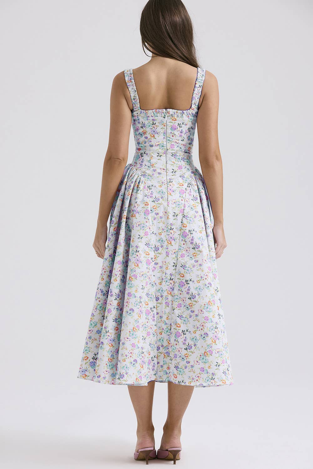 FLORAL BOHO CHIC HALTER DRESS WITH SLIMMING WAIST
