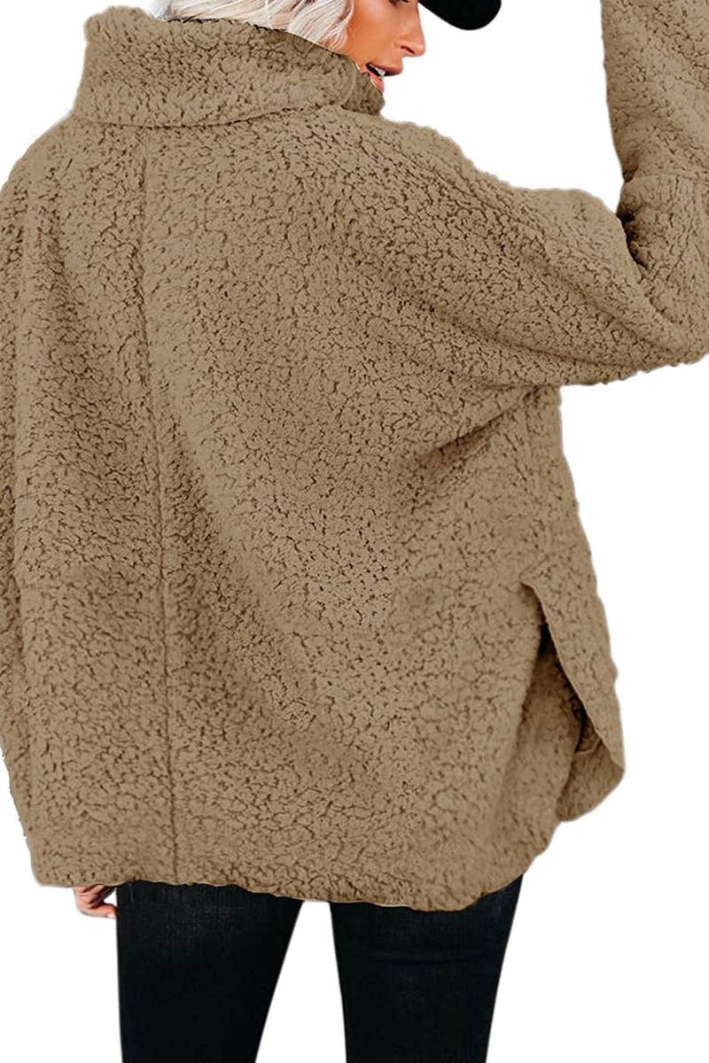 CWOSWL6740_WINTER TURTLENECK PLUSH LONG-SLEEVED TOP