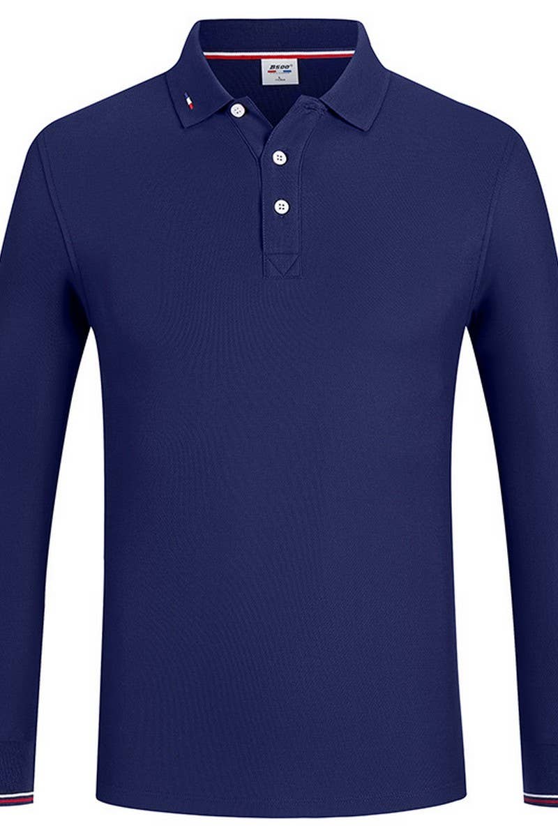 CWTBLL00670_CUSTOM SOLID COLOR LONG SLEEVE POLO SHIRTS