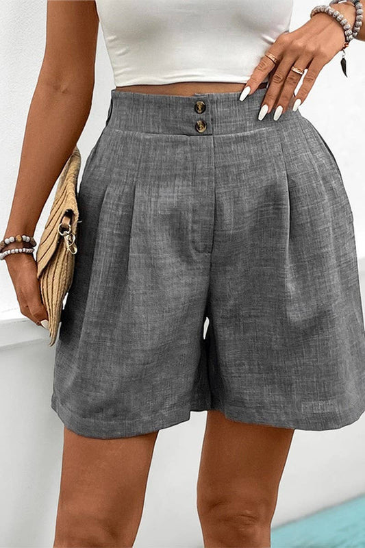 CWBSP0579_CASUAL SOLID COMMUTER WIDE LEG SHORTS